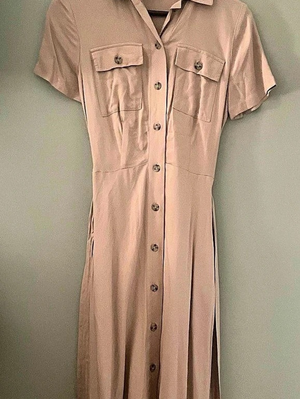 Shirt Dress Maxi in Tan — Suzy Shier — XS — Never Worn